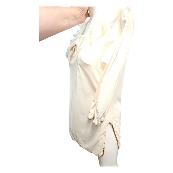 Chic Cream Ruffle Pajama Dress - Picture 5 of 10